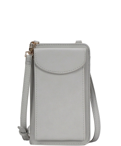 Fashion Chic Multi Pockets Long Wallet Crossbody BGA-48742 LIGHT GRAY